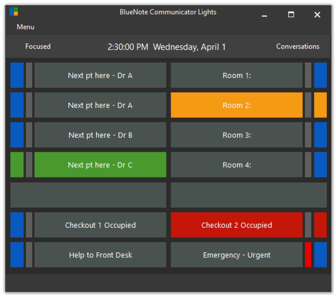 screenshot of BlueNote Communicator